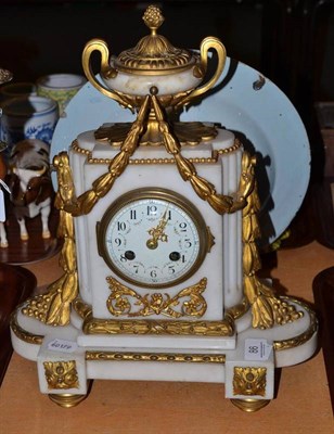 Lot 86 - A French gilt metal mounted white marble clock