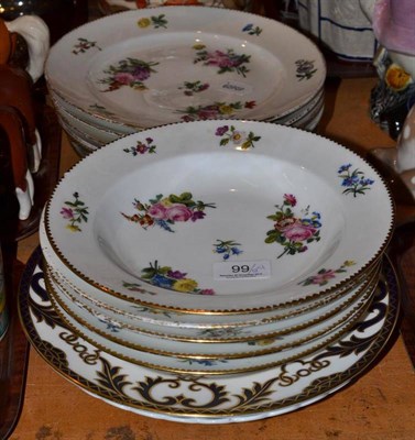 Lot 99 - Eleven Paris plates, a Derby plate and a Copenhagen plate