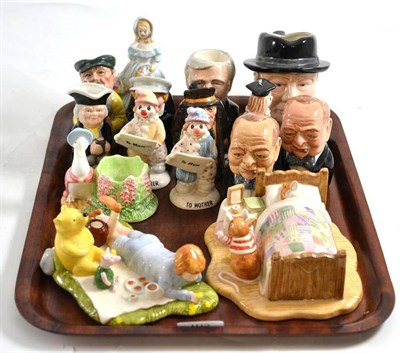 Lot 102 - Tray of various china figures including Doulton