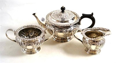 Lot 104 - A three piece A1 silver plate tea set