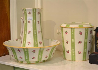 Lot 113 - Minton three piece toilet set