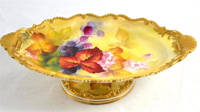 Lot 141 - Royal Worcester fruit painted dish, painted by Kitty Blake
