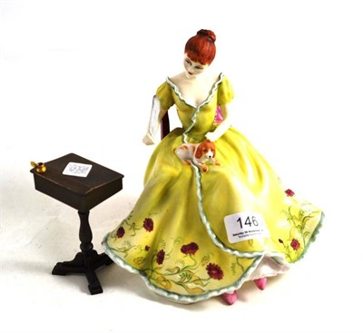 Lot 146 - Royal Doulton figure 'Gentle Arts' (writing) No. 616/750 (boxed) HN3049