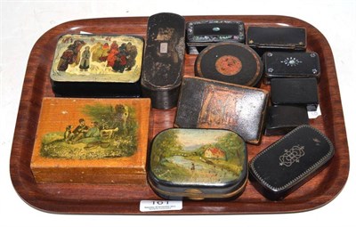 Lot 161 - Twelve snuff and other printed boxes