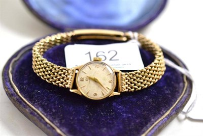 Lot 162 - A 9ct gold lady's wristwatch signed Omega