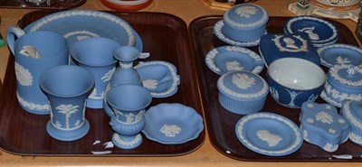 Lot 227 - Twenty four pieces of pale blue and white Wedgwood Jasper ware