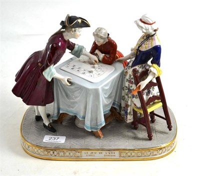 Lot 237 - A Continental porcelain figure group, Le Jeu De L'Oye D'Apries Chardin