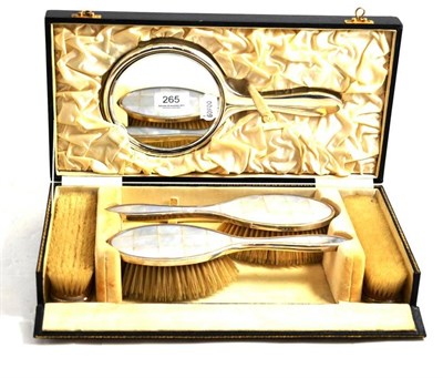 Lot 265 - A mother of pearl dressing table set