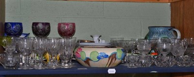 Lot 285 - A Clarice Cliff Bizarre series fruit bowl painted with stylised flowers, three coloured hock...