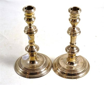 Lot 322 - Pair of silver candlesticks