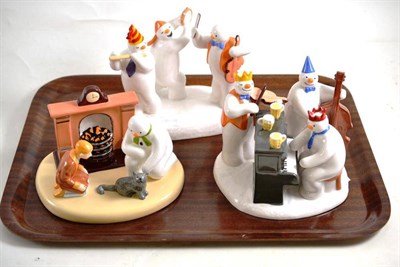 Lot 330 - Three Coalport figures The Snowman Collection comprising: All Together Now, The Band Plays On,...