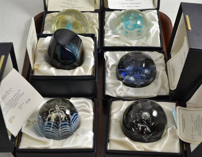 Lot 343 - Six Caithness glass paperweights boxed with certificates; (1976) Diving Tern Edition No 99,...