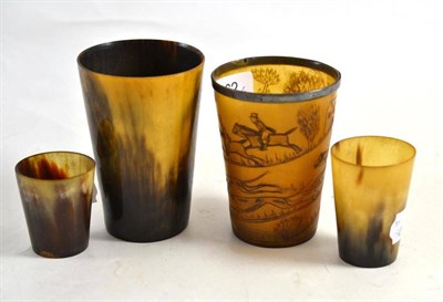 Lot 362 - Four horn beakers