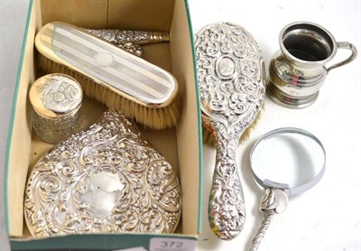 Lot 372 - Assorted silver dressing table pieces