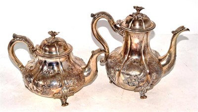 Lot 384 - Silver Victorian teapot and coffee pot