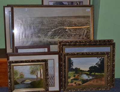 Lot 439 - Sixteen framed prints and oils