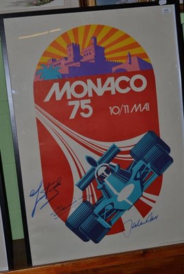 Lot 450 - Lithograph 1975 Monaco poster with three signatures