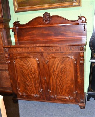 Lot 461 - A Victorian mahogany chiffonier with gallery and two cupboard doors