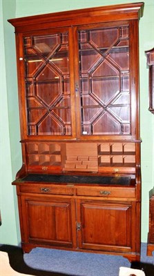 Lot 463 - Walnut secretaire bookcase