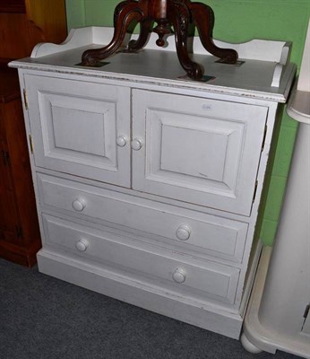 Lot 468 - Painted pine two drawer cupboard