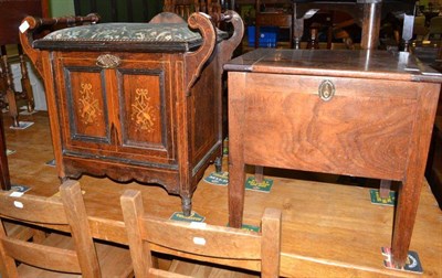 Lot 481 - Edwardian piano stool and pot stool