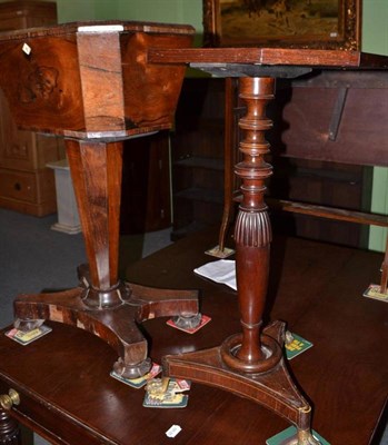 Lot 486 - Sewing table and occasional table on claw feet