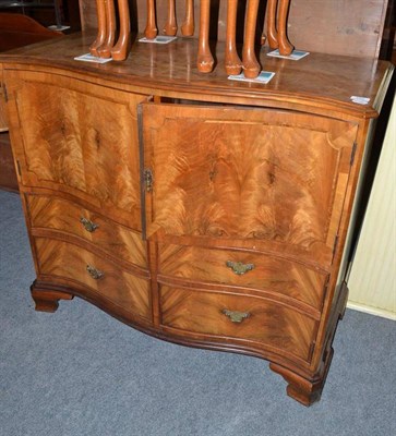 Lot 494 - Period High Fidelity walnut serpentine front Hi-Fi and record cabinet