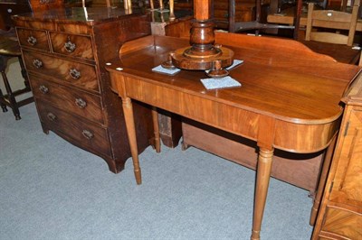 Lot 496 - 18th century mahogany four height chest of drawers and a side table