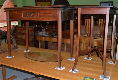 Lot 499 - A 19th century mahogany fold over tea table and an Edwardian inlaid mahogany occasional table (2)