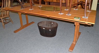 Lot 500 - Large oak refectory table