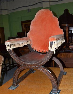 Lot 501 - A 17th century style x-framed chair