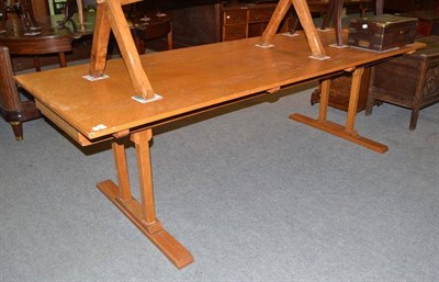 Lot 536 - Large oak refectory table