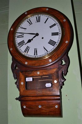 Lot 560 - An inlaid striking wall clock