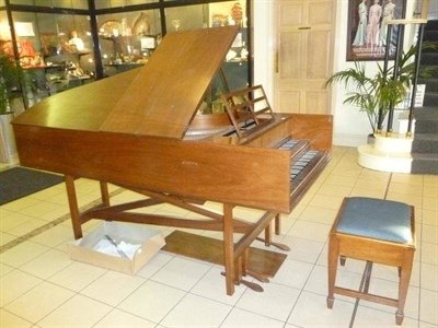 Lot 586 - A modern mahogany cased harpsichord by John Morley, London, complete with a stool