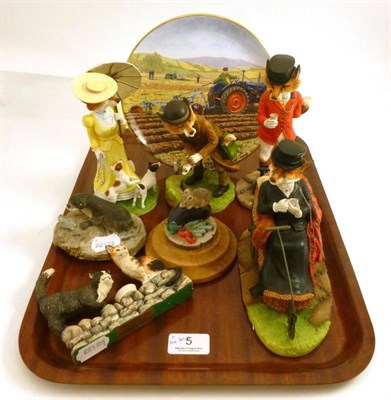 Lot 5 - A collection of Border Fine Arts figure groups including; four Reynard Estate figures, 'The Duchess