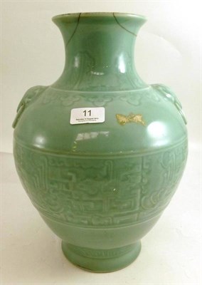Lot 11 - Chinese celadon vase (a.f.)
