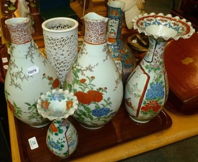 Lot 28 - Seven Japanese vases (a.f.)