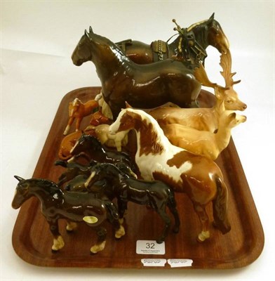Lot 32 - A collection of Beswick horses, foals, deer, dogs, etc