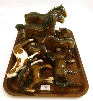 Lot 50 - A collection of predominantly bay (brown) Beswick horses, various models