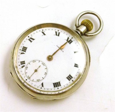Lot 66 - A open faced Omega pocket watch, case stamped 925