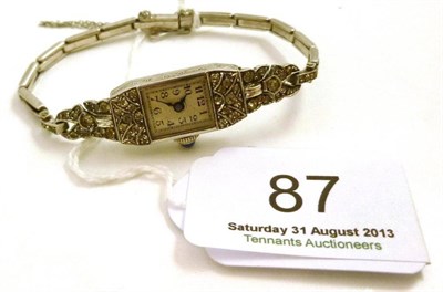 Lot 87 - A 1930's paste cocktail watch