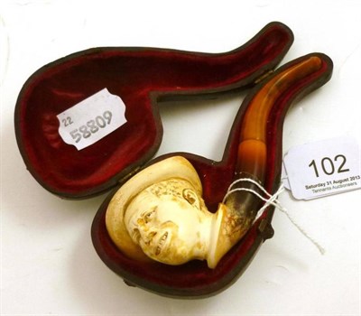 Lot 102 - A Meerschaum pipe of a negro (a.f.)