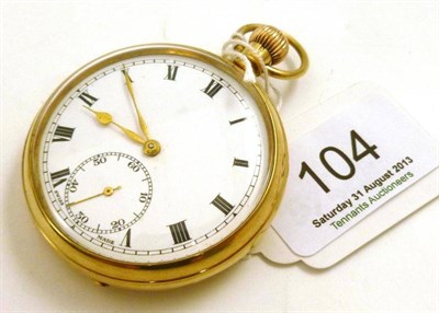 Lot 104 - A 9ct gold Swiss pocket watch