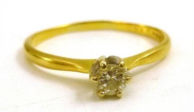 Lot 105 - A diamond solitaire ring, estimated diamond weight 0.20 carat approximately, stamped '18C'