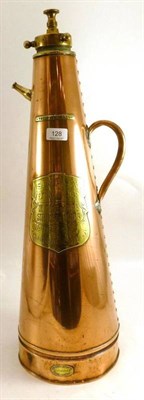 Lot 128 - A brass Simplex fire extinguisher