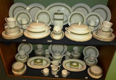 Lot 132 - A hundred and eleven piece Royal Doulton 'Rondelay' dinner service (on two shelves)