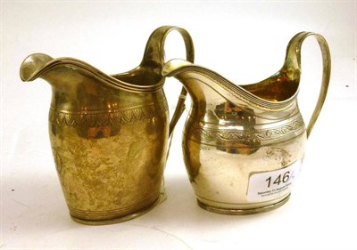 Lot 146 - Two Georgian cream jugs