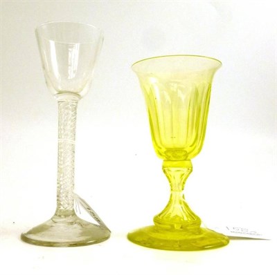 Lot 158 - An 18th century wine glass and another