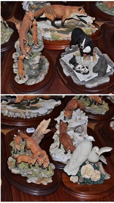 Lot 191 - Six Border Fine Arts models:- Auld Hemp; Foxes; Keeping His Feet Dry; Peace and Harmony; and...