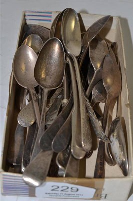 Lot 229 - Thirty silver teaspoons, assorted dates